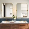 24 in. W x 36 in. H Rectangular Metal Framed Pivoted Bathroom Wall Vanity Mirror in Gold - 3 of 4