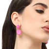 SOHI Women's Fuscia Pink Pebbly Drop Earrings - 4 of 4