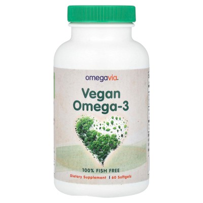 OmegaVia Vegan Omega-3, 60 Softgels