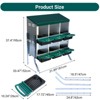 Chicken Nesting Boxes, 6 Hole Metal Chicken Laying Box with Removable Trays and Roll Out Egg Collection for Chicken Coop, Easy Cleanable - 3 of 4