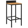 vidaXL Bar Stools 4 pcs Black Poly Rattan and Solid Wood Acacia - 3 of 4