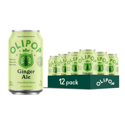 Olipop Prebiotic Soda Pop, Ginger Ale, Pantry Pack Packed With Prebiotics, Fiber, And Botanicals, Gluten Free, Vegan, Gmo Free, 12oz (Pack of 12)