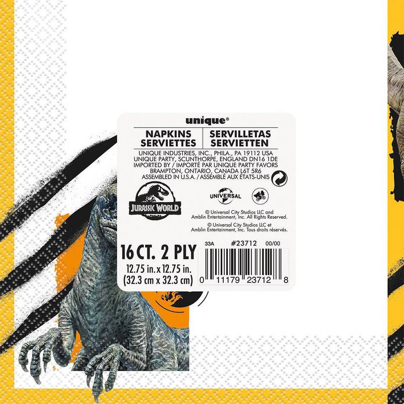 16ct Jurassic World 3 8ct 7&#34; Lunch Paper Napkins, 3 of 4