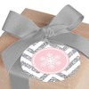 Big Dot of Happiness Pink Winter Wonderland - Holiday Snowflake to and from Favor Gift Tags (Set of 20) - 2 of 4