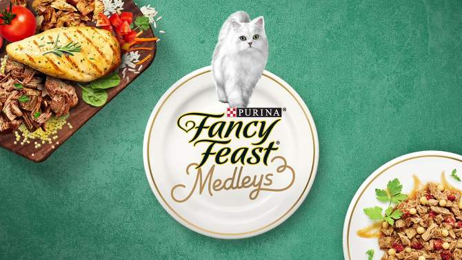 Purina Fancy Feast Medleys Gourmet Wet Cat Food with Garden Greens In Sauce - 3oz /12ct, 2 of 10, play video