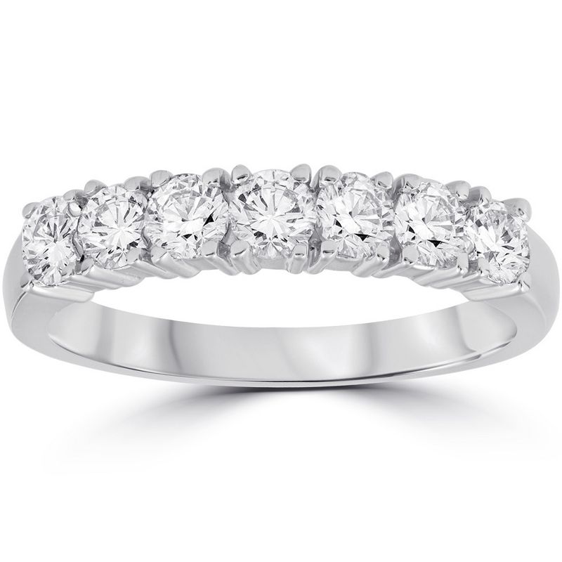 Pompeii3 1ct Diamond Wedding Ring Anniversary 14K White Gold, 1 of 5