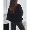 Women's Cape Coat Stand Collar Fall Winter Jacket with One Button Closure Elegant Outerwear - 3 of 4