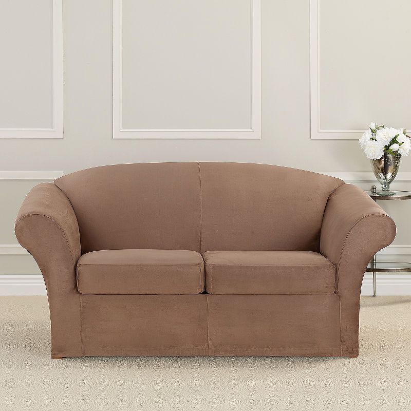 Ultimate Stretch Loveseat Suede Slipcover - Sure Fit, 3 of 5