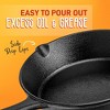 NutriChef 3-Piece Cast Iron Skillet Pan Set - Pre-Seasoned with Cool-Touch Handles - Black - 4 of 4