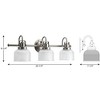 Progress Lighting Archie 3-Light Vanity Light in Antique Nickel with Prismatic Glass Shade - 3 of 4