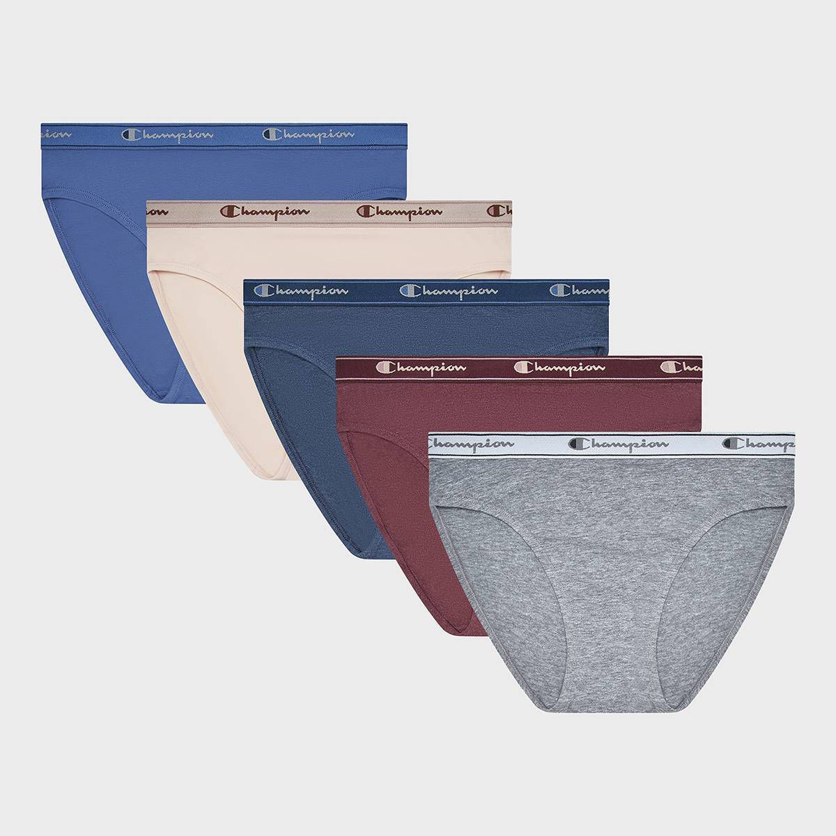 Champion Women's 5pk Cotton Stretch Iconic Essentials Hi-Cut Underwear
