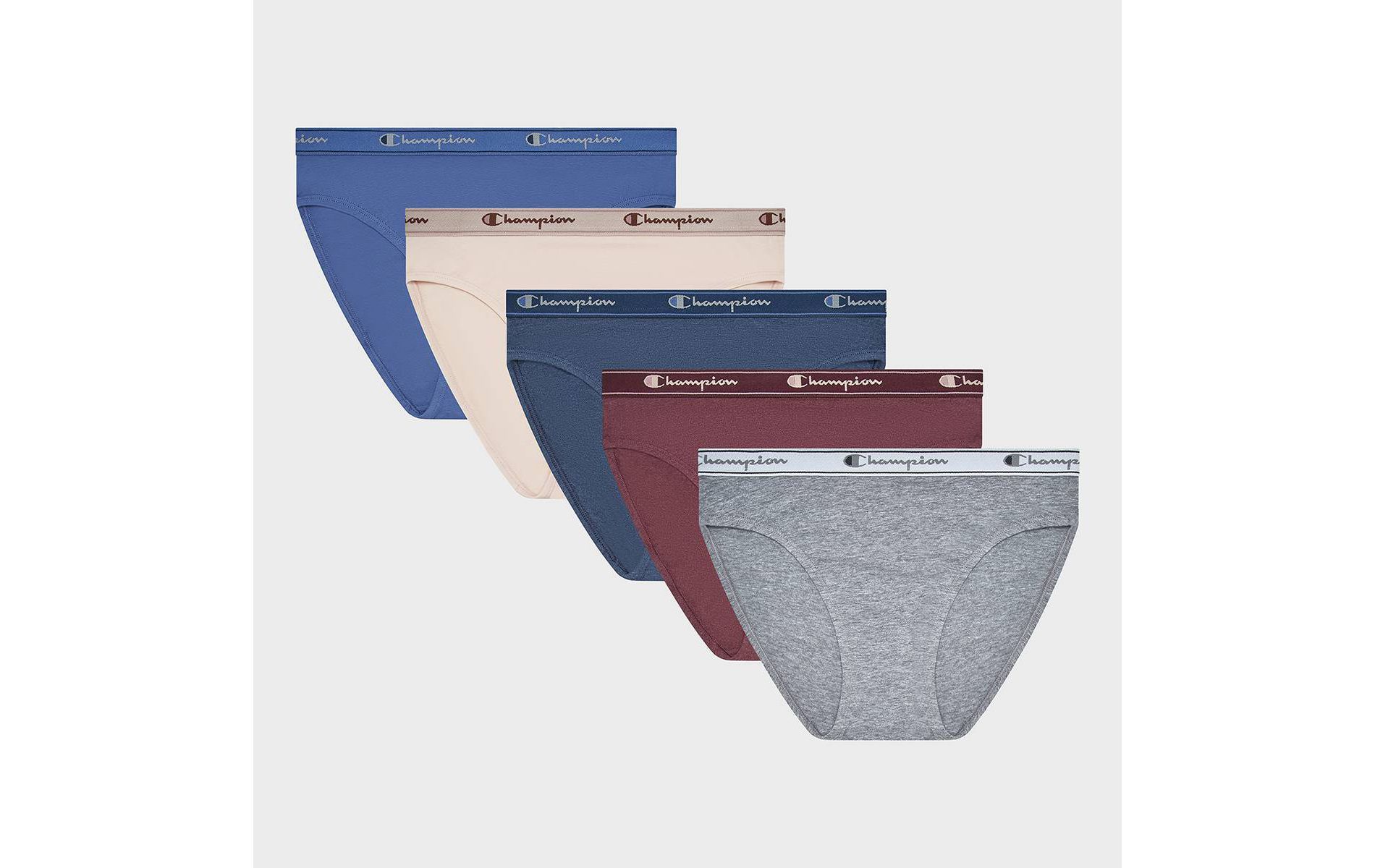 Champion Women's 5pk Cotton Stretch Iconic Essentials Hi-Cut Underwear