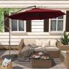 CLIHOME 10-ft Outdoor Umbrella Crank Cantilever Patio Umbrella Without Base - 3 of 4