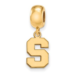 Black Bow Jewelry 14k Yellow Gold Plated Sterling Silver Michigan State Spartans NCAA Bead Charm - 1 of 3