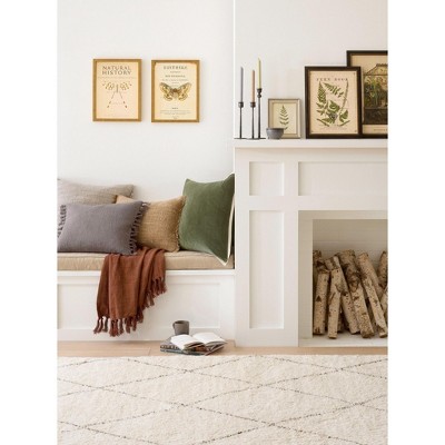 Ivory and Black Geometric Hand-Knotted Wool Blend Area Rug