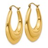 Black Bow Jewelry 6mm x 33mm Polished 14k Yellow Gold Tapered Puffed Oval Hoop Earrings - 2 of 4