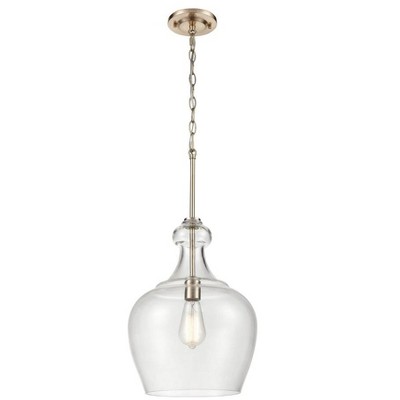 Matte Black Glass Jar Pendant Light with LED