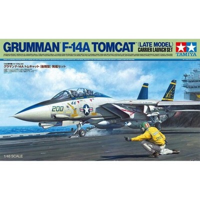 Tamiya 61122 Grumman F-14A Tomcat Late Model Carrier Launch Set Fighter Jet Aircraft 1/48 Scale Model Kit