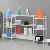 Breighton Home 32.5" Xtra Storage 3 Tier Folding Metal Shelves with Set of 3 Deluxe Extension Shelves in White - 2 of 4