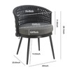 Lyngins 2-Pack Modern Outdoor Dining Chairs – Dark Gray Rope + 3.74" Thick Water-Resistant Cushions, Patio Accent Chair for DiningBalcony - 2 of 4