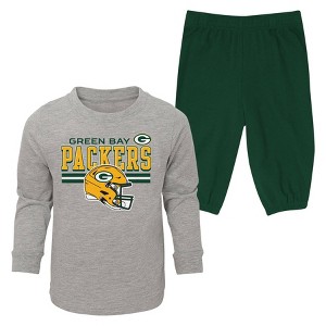 NFL Green Bay Packers Toddler Boys' 2pk Long Sleeve T-Shirt and Pant Set - 1 of 3