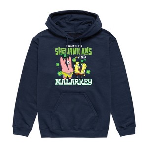 Men's - SpongeBob Squarepants - Prone To Shenanigans And Malarkey Graphic Fleece Pullover Hoodie - 1 of 4