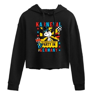 Women's - Peanuts - Karneval Biggest Oldest Party Germany Cropped Graphic Hoodie - 1 of 4