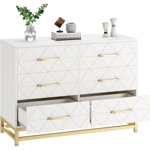 6 Drawer Dresser for Bedroom,TV Stand Dresser, Chest of Drawer Dressers Organizer for Living Room and Hallway Entryway - 1 of 4