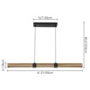 Rennnsan Verlisse 41"W Linear Wood Modern LED Dimmable Kitchen Island Pendant in Black - 3 of 4