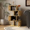 Famapy Contemporary Artistic Bookshelf: Blending Minimalist Aesthetics with Wickerwork Charm - 2 of 4