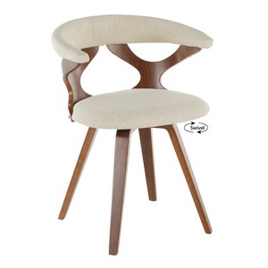 Vynxaria Gardenia Mid-Century Modern Swivel Dining/Accent Chair in Walnut & Orange - 1 of 4