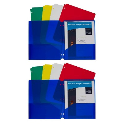 C-Line Heavyweight 3-Hole Punched 2-Pocket Portfolio Assorted Colors CLI32930-2