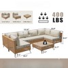 DSVIMOY 8-Piece Patio Furniture Set with Thick Cushion, Outdoor Furniture with Storage Table, Beige, 29.5"*26.5"*25.5" - 2 of 4