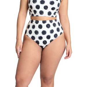ELOQUII Women's Plus Size High Waisted Bikini Bottom - 1 of 3