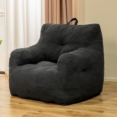 Hooseng Plush Bean Bag Chair for Adults, Comfy Lazy Floor Sofa with Backrest & Armrests, Lounge Accent Chair for Bedroom, Dorm, Living Room