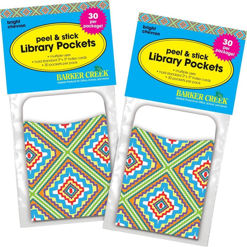 Barker Creek 60 Pockets Retro Rick Rack Library Pocket Set, 3 of 4