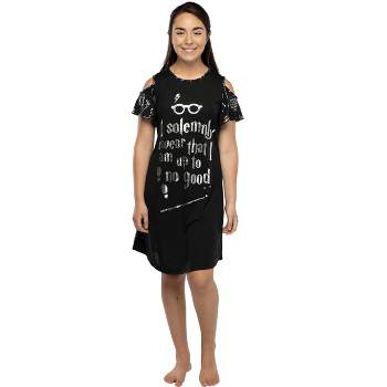 Harry Potter Women's Juniors Up to No Good Cold Shoulder Nightgown