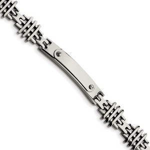 Black Bow Jewelry Men's Stainless Steel 11mm Engravable I.D. Bracelet, 8.5 Inch - 1 of 4