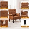 Yaheetech Mid-century Modern Faux Leather Accent Chair Armchair, Retro Brown - 4 of 4