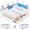 Aheaplus Rebersible Daybed with Bookcase and Drawer, Corner Bed Frame with Sliding Door, White - 4 of 4