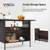 VINGLI Wicker Outdoor Bar Table with 2 Steel Shelves, Sets of Rails, Rattan Patio Storage for Backyard, Poolside, Garden - 4 of 4