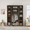 NicBex 80.80"H Armoire Wardrobe Closet Storage Cabinet with 4 Doors & Shelves & Drawer for Bedroom - 4 of 4