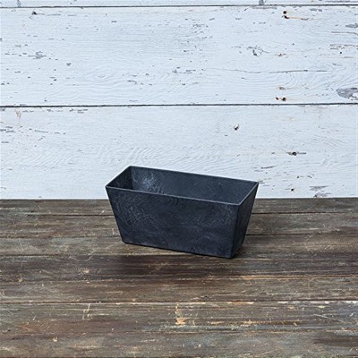 Black Rectangular Stone Resin Indoor/Outdoor Flower Box
