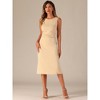 Allegra K Women's Crew Neck Ruched Casual A-line Midi Sleeveless Tank Dress - 4 of 4