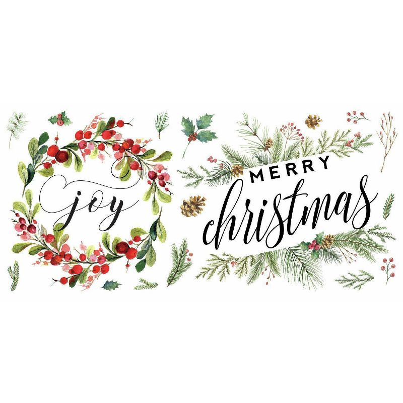 Merry Christmas Wreath Peel and Stick Wall Decal - RoomMates, 1 of 6