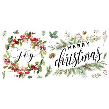Merry Christmas Wreath Peel and Stick Wall Decal - RoomMates