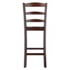 Set of 2 Ladder Back 24" Counter Height Barstool Hardwood/Walnut - Winsome: Solid Wood, Unupholstered, Antique Finish - 4 of 4