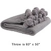 Storied Home Woven Cotton Pom Pom Throw - 2 of 4