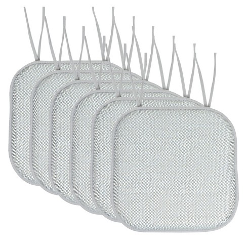 U-Shaped Memory Foam No Slip Back 17 x 16 Chair Pad Cushion 6 Pack, Gray