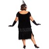 HalloweenCostumes.com Women's Black Plus Size Flapper Costume - 2 of 3